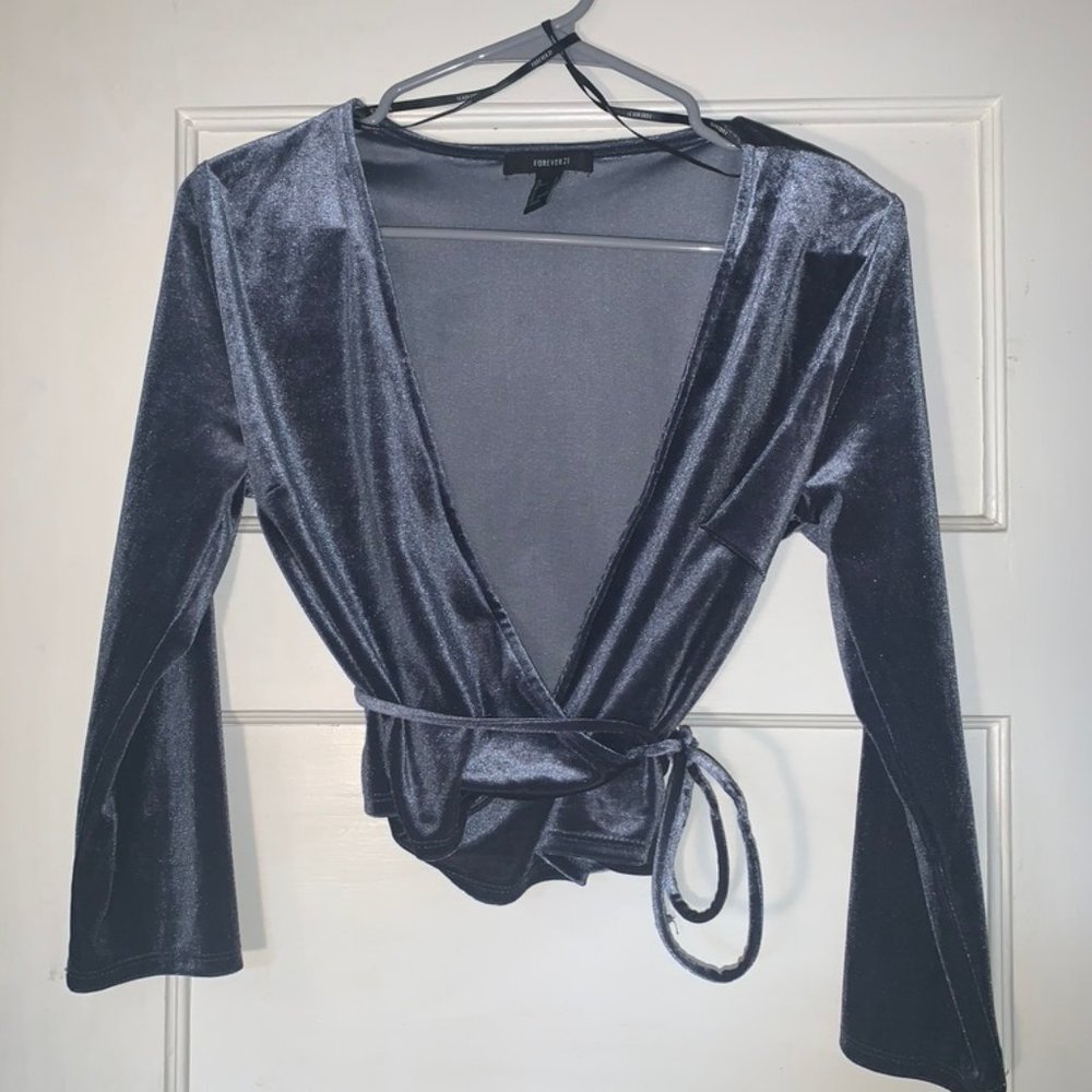 Velvet Wrap crop top